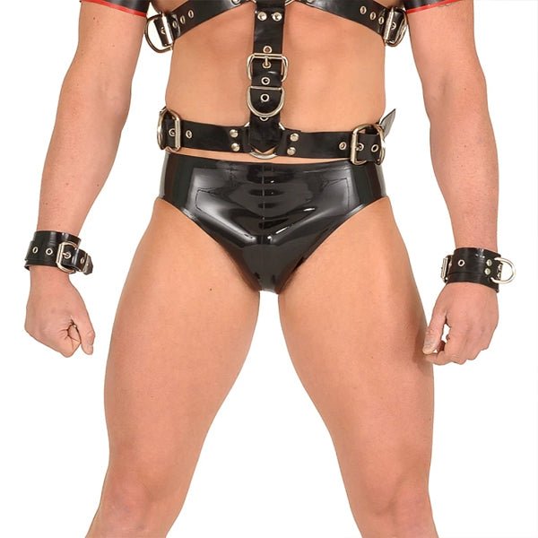 Invincible Rubber Rubber Premium Wrist Restraints | Black