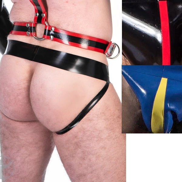 Invincible Rubber Rubber Three Panel Jockstrap | Colour Options