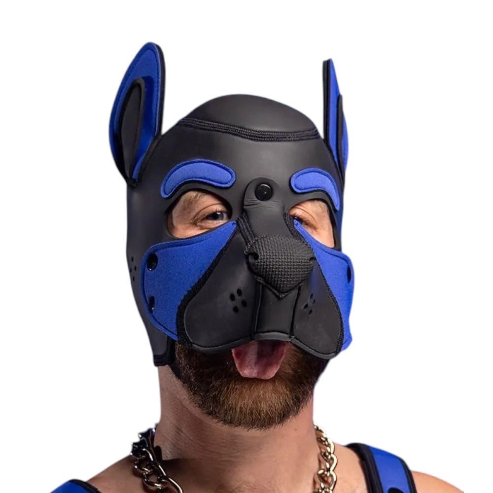 Mr S Leather NEOPRENE FRISKY Puppy Hood | Black & Royal