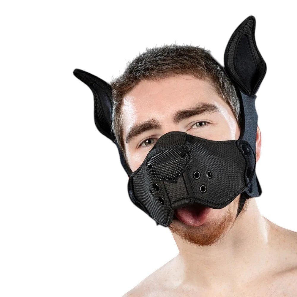 Mr. S Leather Neoprene K9 Muzzle Kit - Black