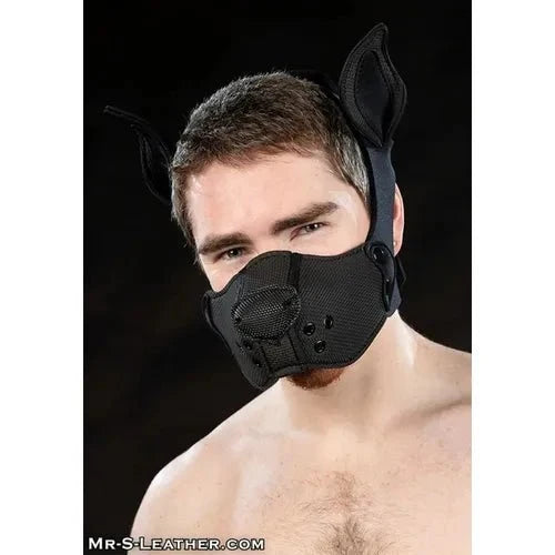 Mr. S Leather Neoprene K9 Muzzle Kit - Black