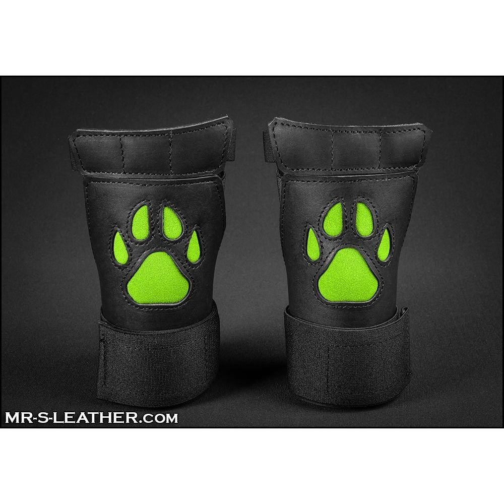 Mr S Leather OPEN PAW Puppy Gloves | Lime Green