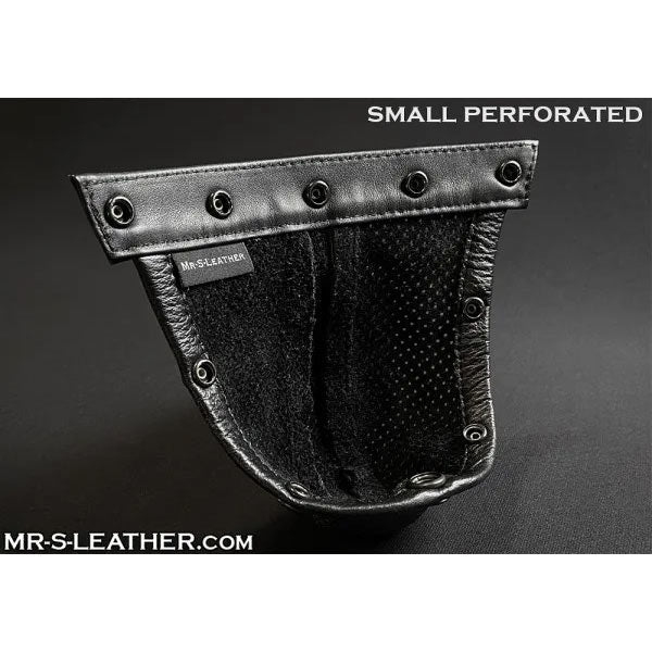 Mr S Leather Perforated Pouch - Large Perforation with Black Stripe