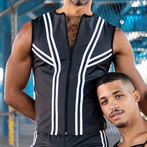 Mr.S Leather FuckGear Racer Vest | Black/White