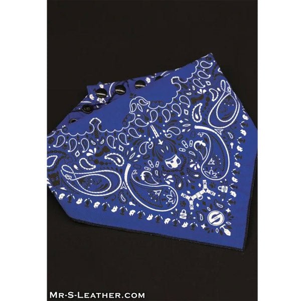 Mr.S Leather Zipper Pocket Neck Hanky - Blue