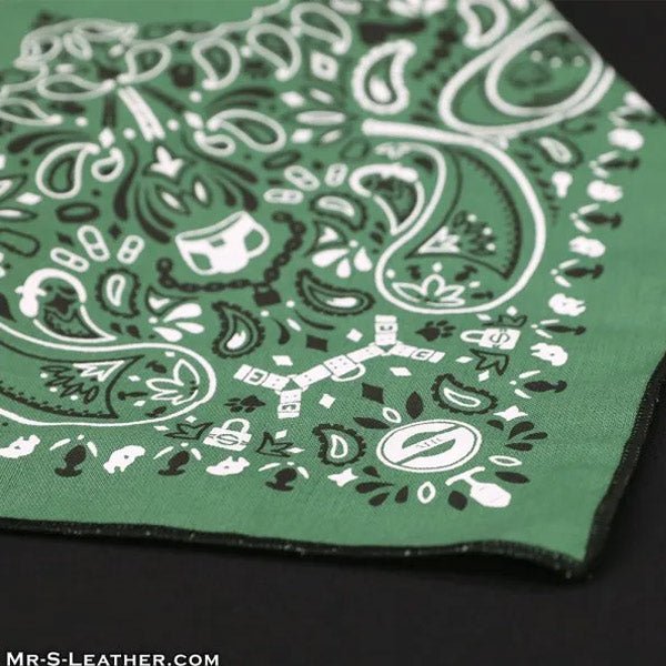 Mr.S Leather Zipper Pocket Neck Hanky - Green