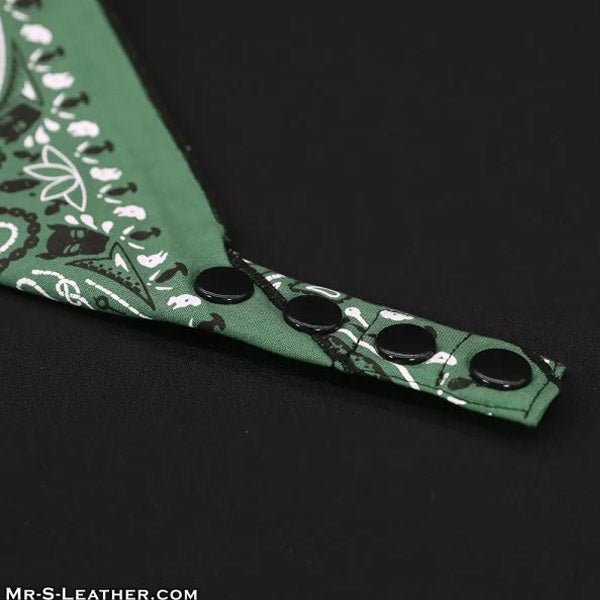 Mr.S Leather Zipper Pocket Neck Hanky - Green