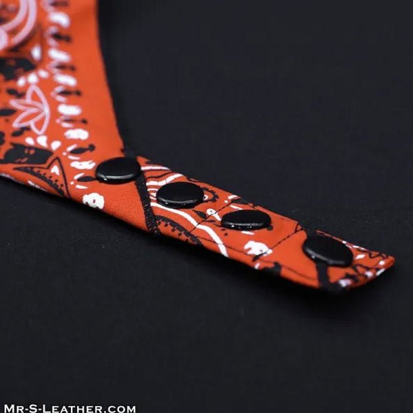 Mr.S Leather Zipper Pocket Neck Hanky - Orange