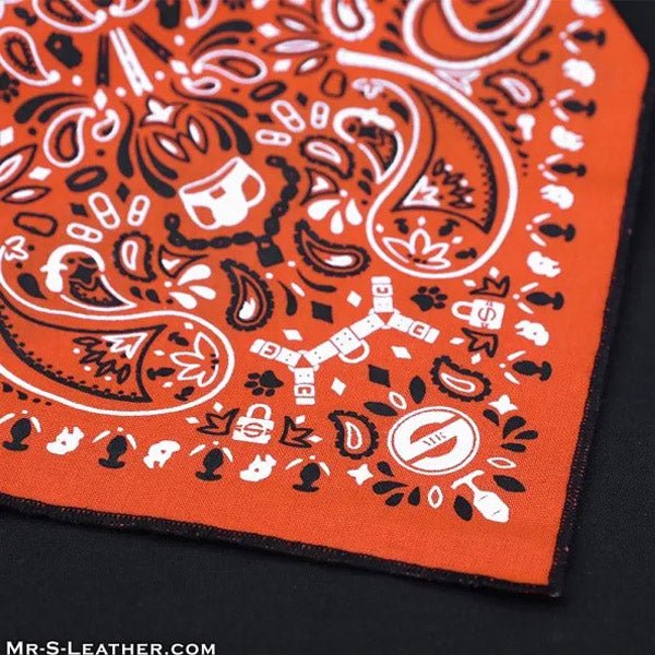 Mr.S Leather Zipper Pocket Neck Hanky - Orange