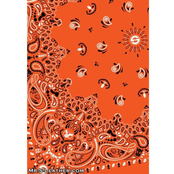 Mr.S Leather Zipper Pocket Neck Hanky - Orange