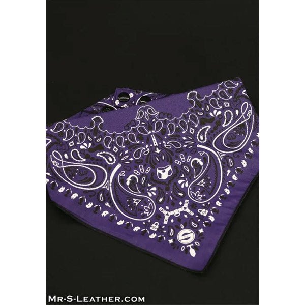 Mr.S Leather Zipper Pocket Neck Hanky - Purple
