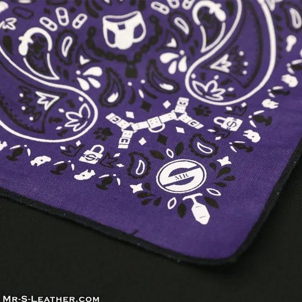 Mr.S Leather Zipper Pocket Neck Hanky - Purple