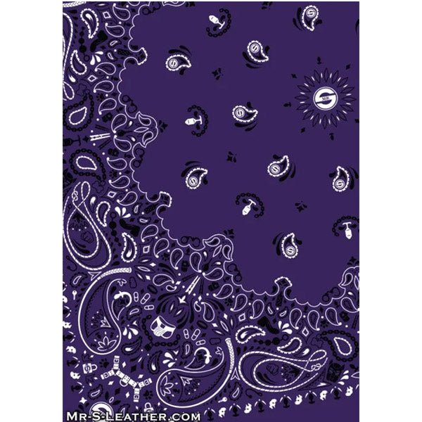 Mr.S Leather Zipper Pocket Neck Hanky - Purple