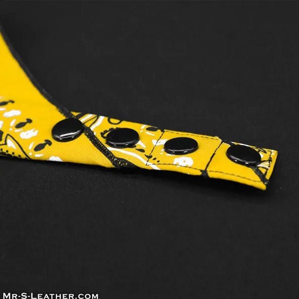 Mr.S Leather Zipper Pocket Neck Hanky - Yellow