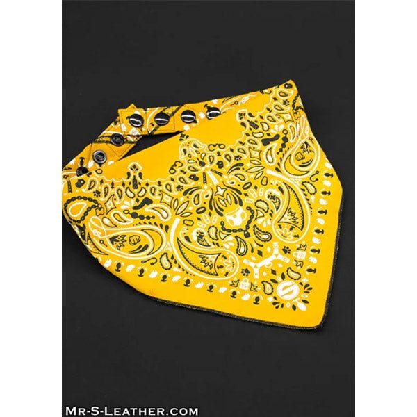 Mr.S Leather Zipper Pocket Neck Hanky - Yellow