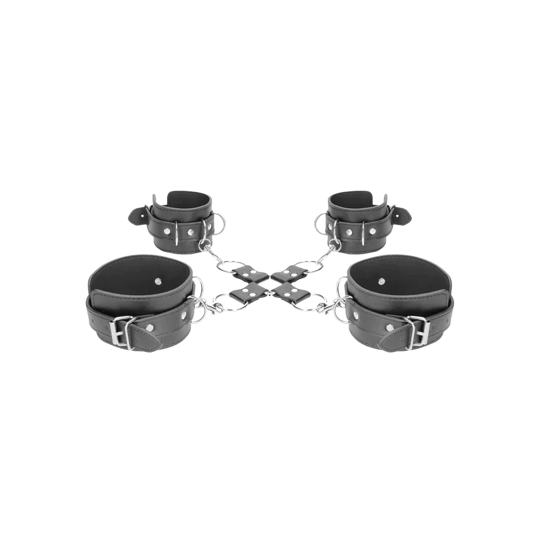 OUCH Bonded Leather Hogtie with Hand and Ankle Cuffs