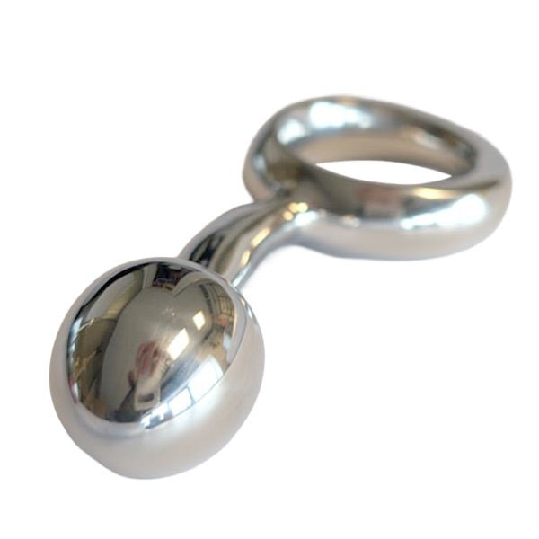 Titus Ergo Curved Butt Plug with Finger Ring | Stainless Steel