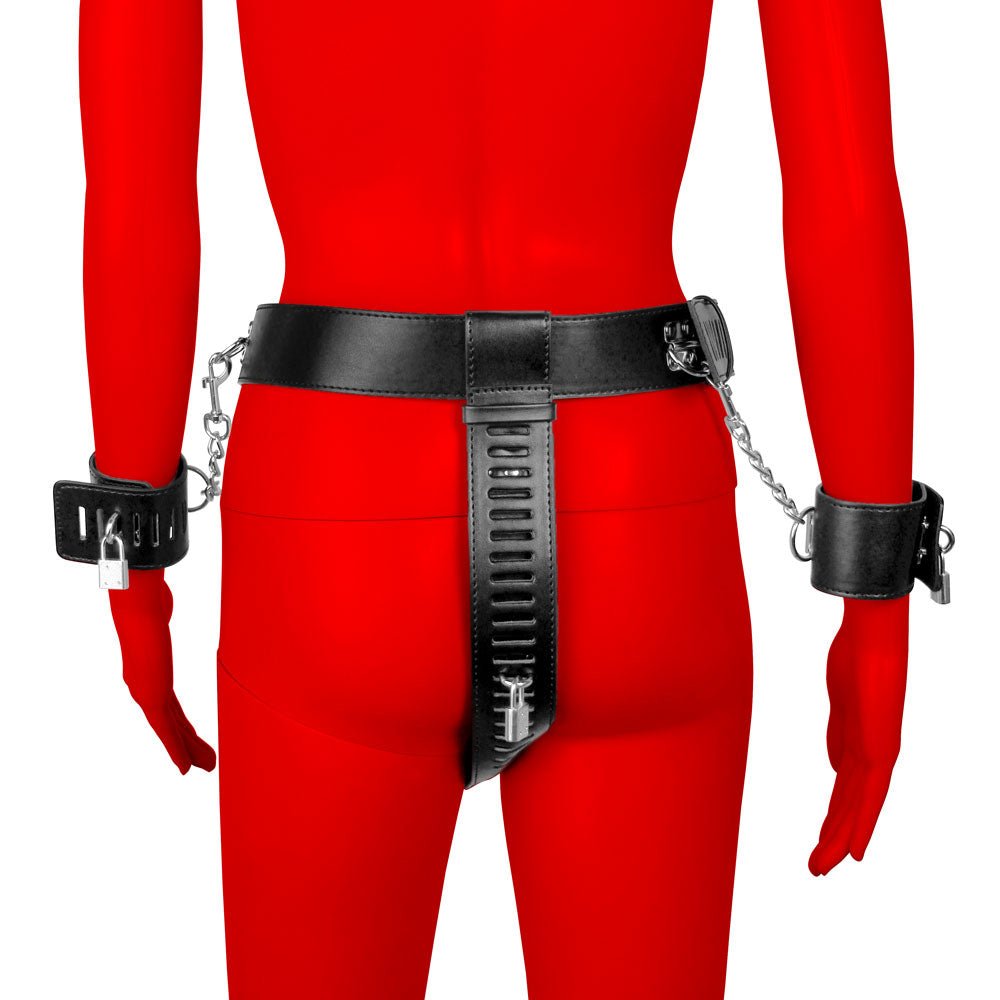 Uberkinky Denial Female Chastity Harness with Wrist Cuffs