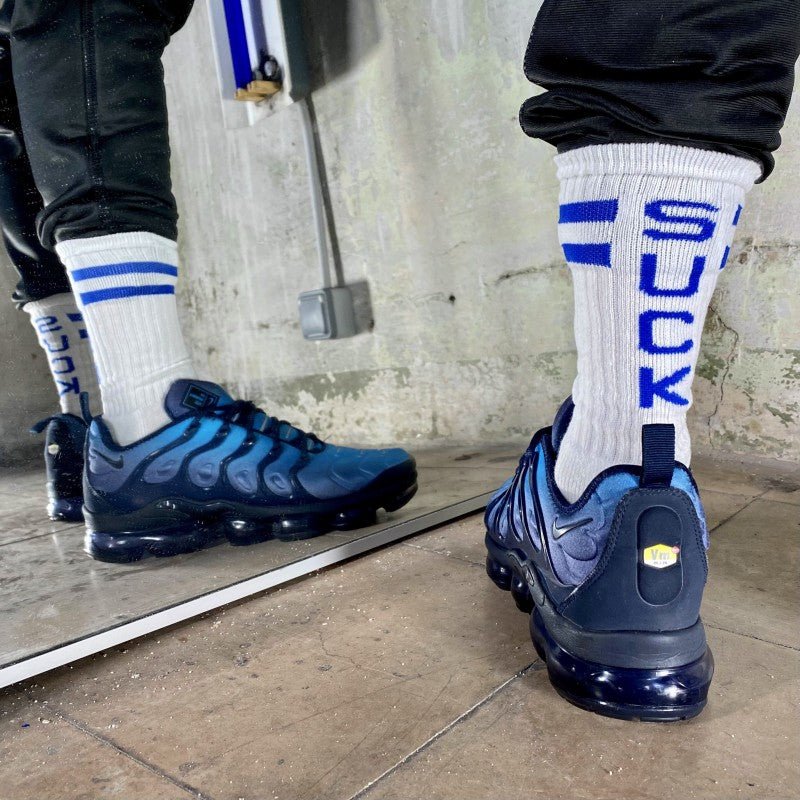 Boxer Barcelona Skater Socks White/Royal Blue | SUCK