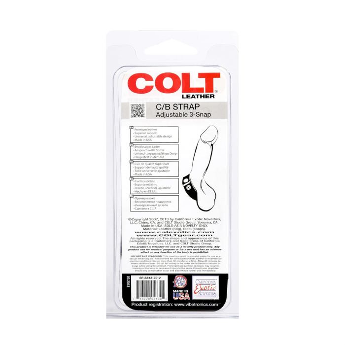 COLT Leather C/B Strap Adjustable 3-Snap