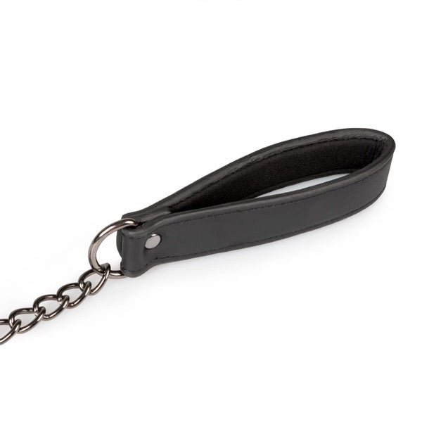 Easytoys Fetish Collection - Leather Collar with Nipple Chains