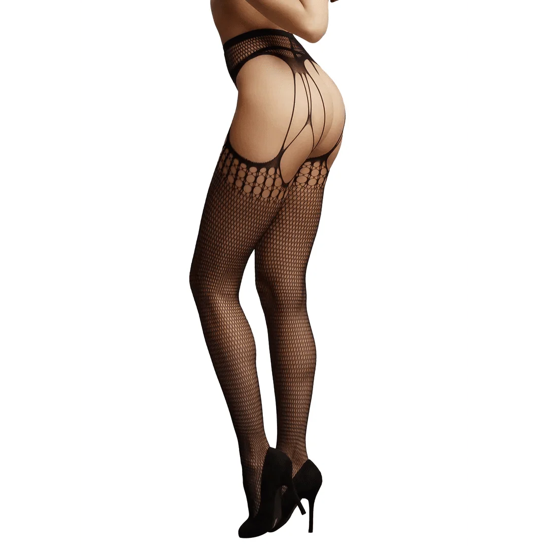 Le Desir Shredded Suspender Pantyhose | One Size
