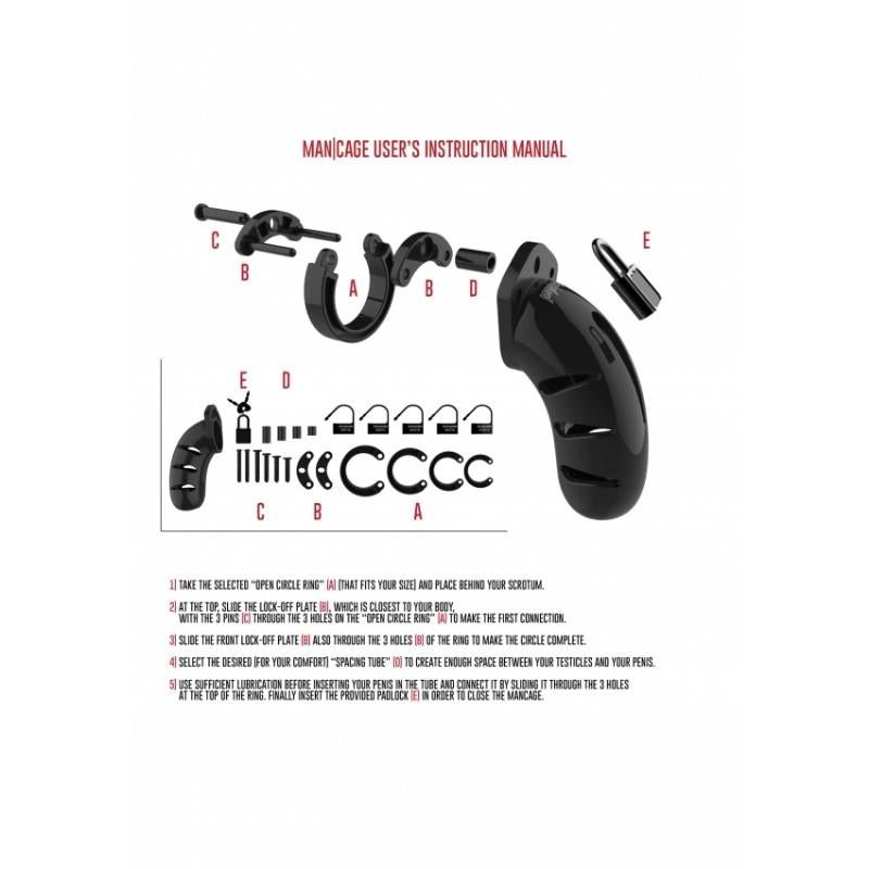 MAN CAGE Model 01: Chastity Device 3.5 Inches | Black