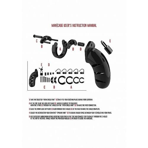 MAN CAGE Model 02: Chastity Device 3.5 Inches | Black