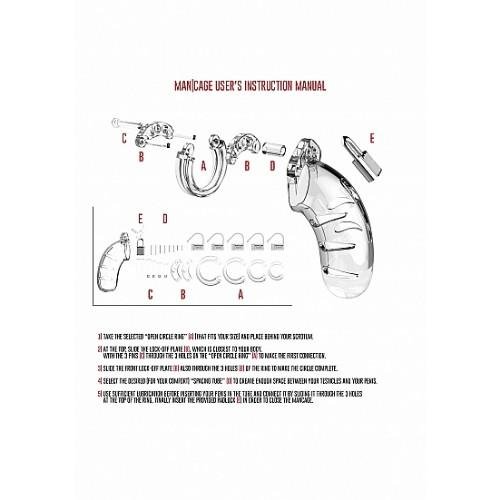 MAN CAGE Model 06: Chastity Device 5.5 Inches | Clear