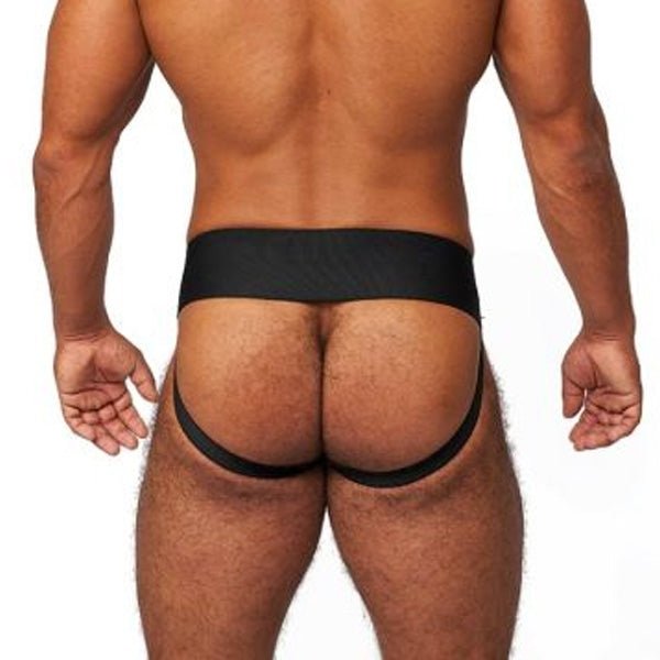 Mister B Leather Premium Jockstrap | Black/Blue