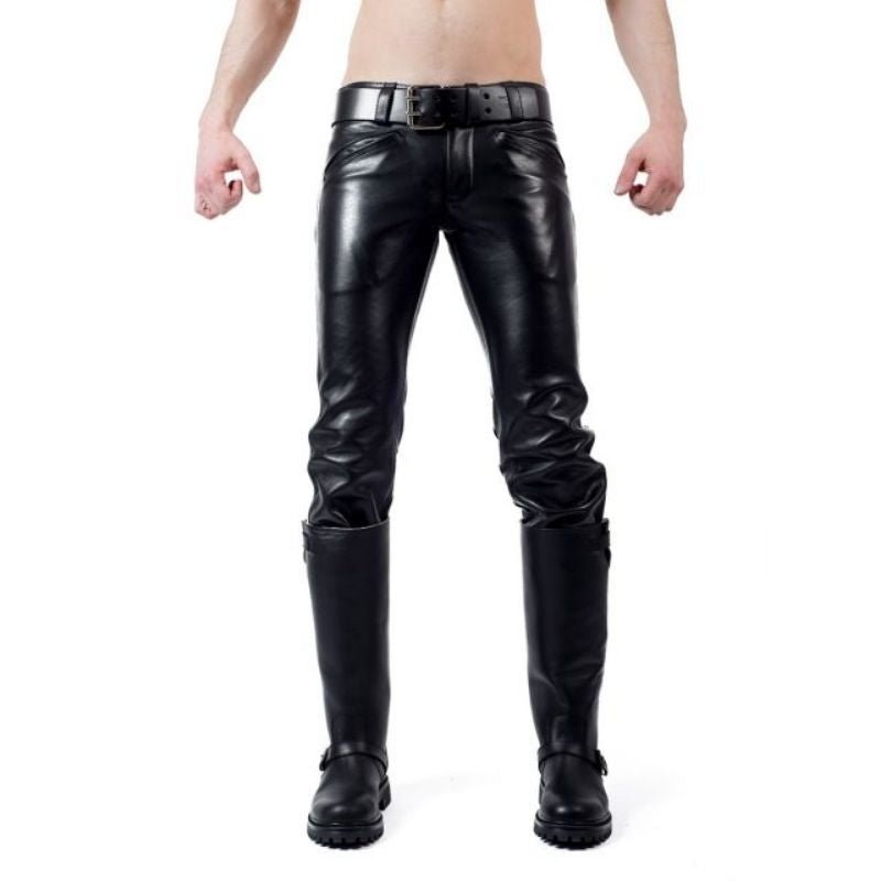 Mister B LEATHER RANGE Jeans | 2 White Stripes