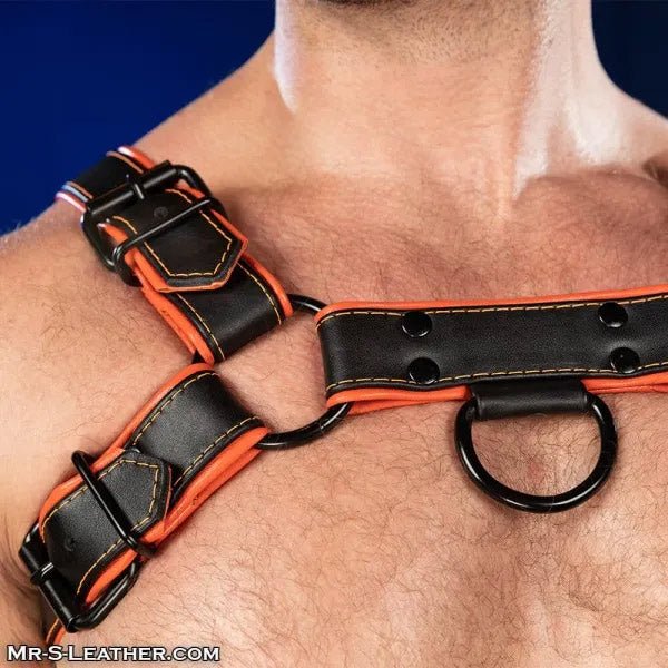 Mr.S Leather Hardline Bulldog Harness | Orange
