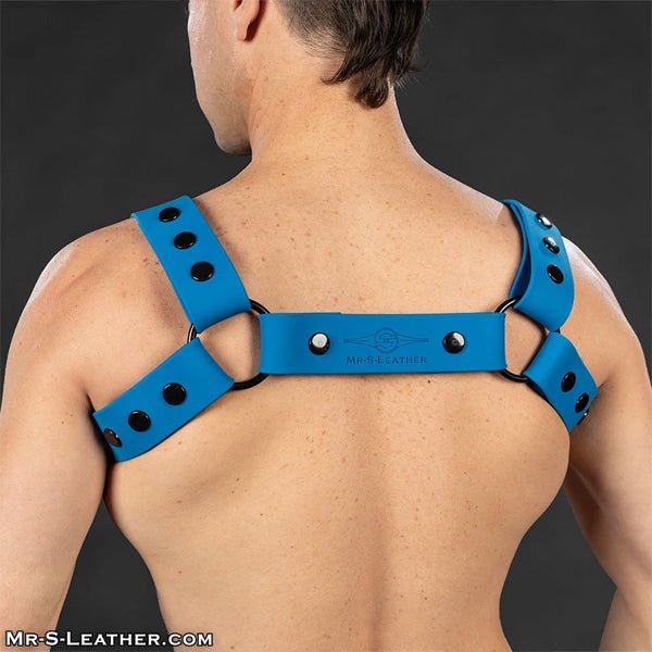 Mr.S Leather Slick Silicone Bulldog Harness | Blue