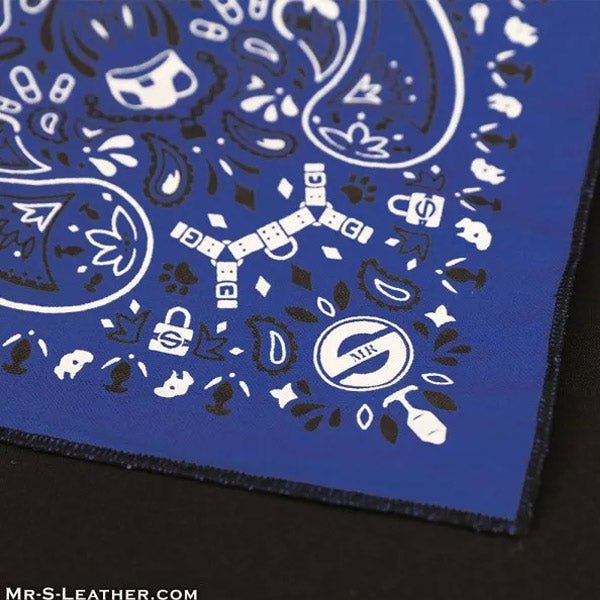 Mr.S Leather Zipper Pocket Neck Hanky - Blue
