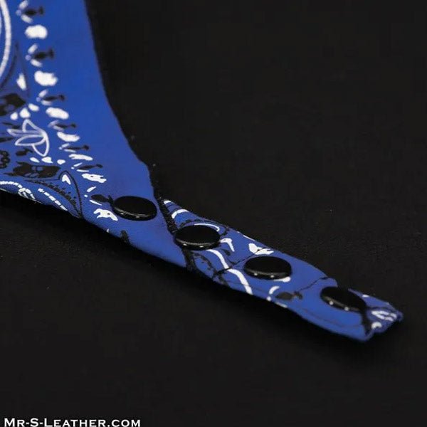 Mr.S Leather Zipper Pocket Neck Hanky - Blue