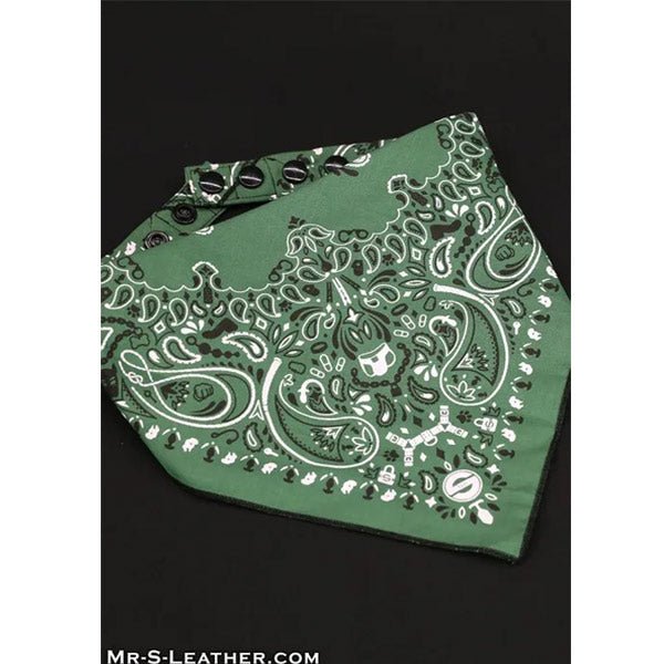Mr.S Leather Zipper Pocket Neck Hanky - Green