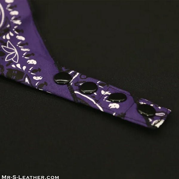 Mr.S Leather Zipper Pocket Neck Hanky - Purple