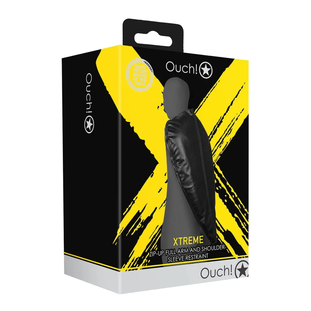 OUCH Zip-Up Full Arm and Shoulder Sleeve Restraint - Black