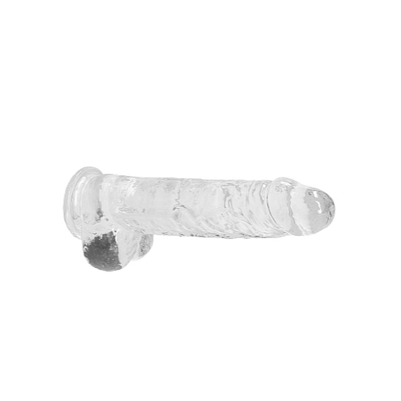 RealRock Realstic Dildo with Balls: Transparent | 9 inches