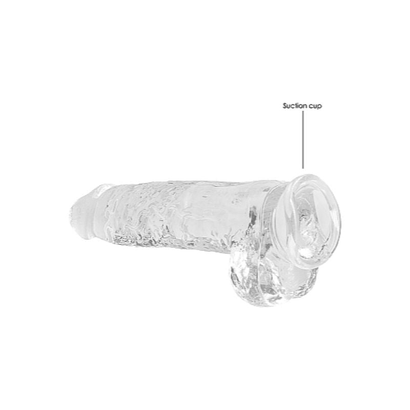 RealRock Realstic Dildo with Balls: Transparent | 9 inches