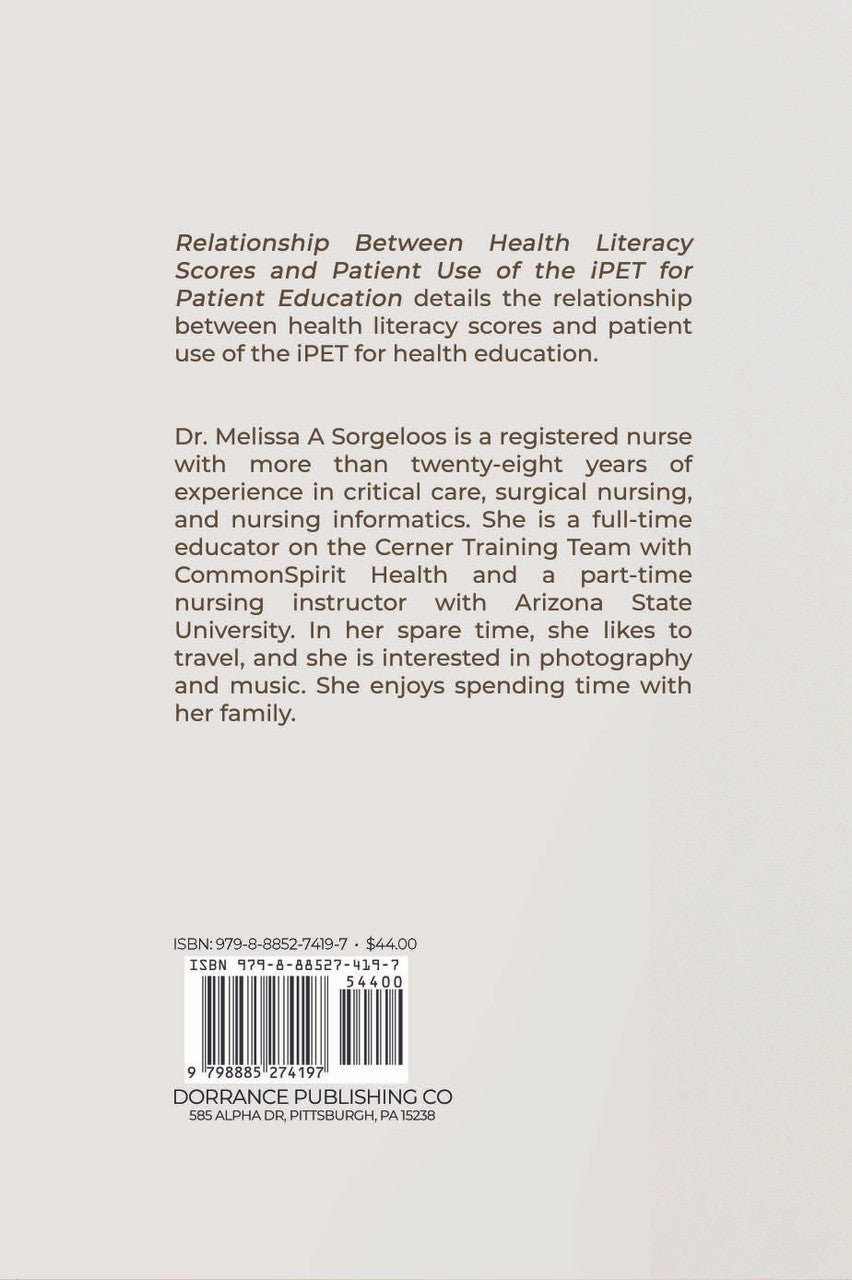 Relationship Between Health Literacy Scores And Patient Use Of The iPET For Patient Education
