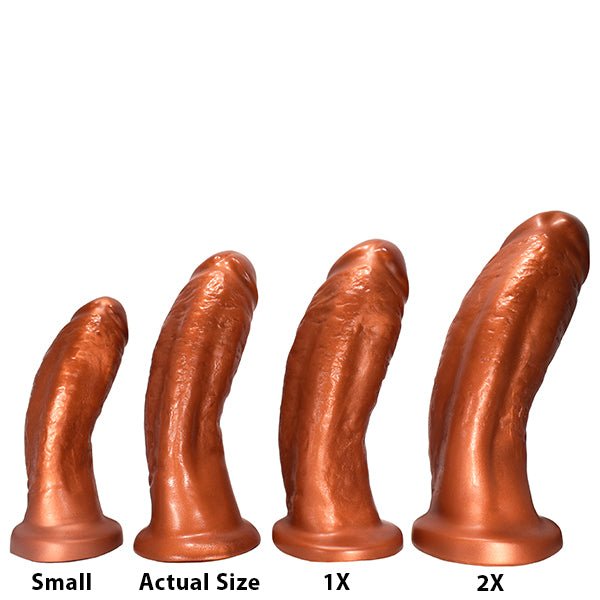 SquarePegToys® Mel Harness Dildo Flush Cup - SuperSoft Bronze