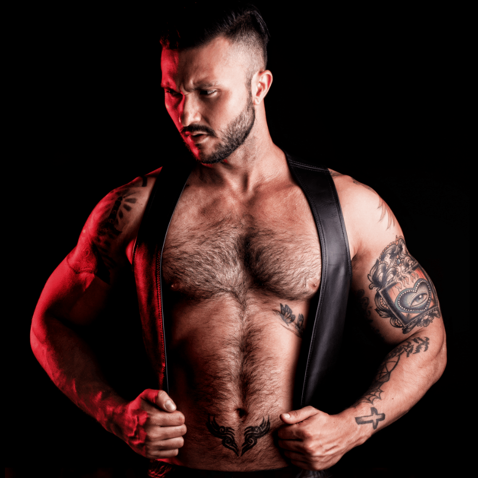 TITUS Leather 1.2mm BAR VEST Waistcoat | Black