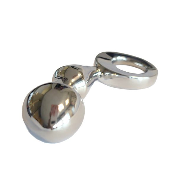 Titus Prostate Massaging Butt Plug with Finger Ring | Stainless Steel