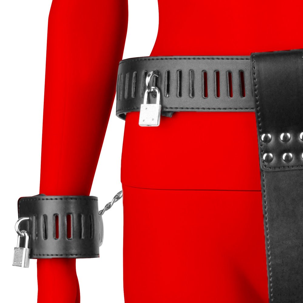 Uberkinky Denial Female Chastity Harness with Wrist Cuffs